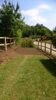  Oak post and rail garden fencing 