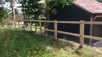  Oak post and rail fencing 